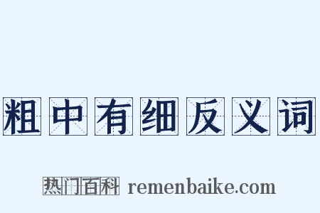 粗中有细反义词是什么意思的图片
